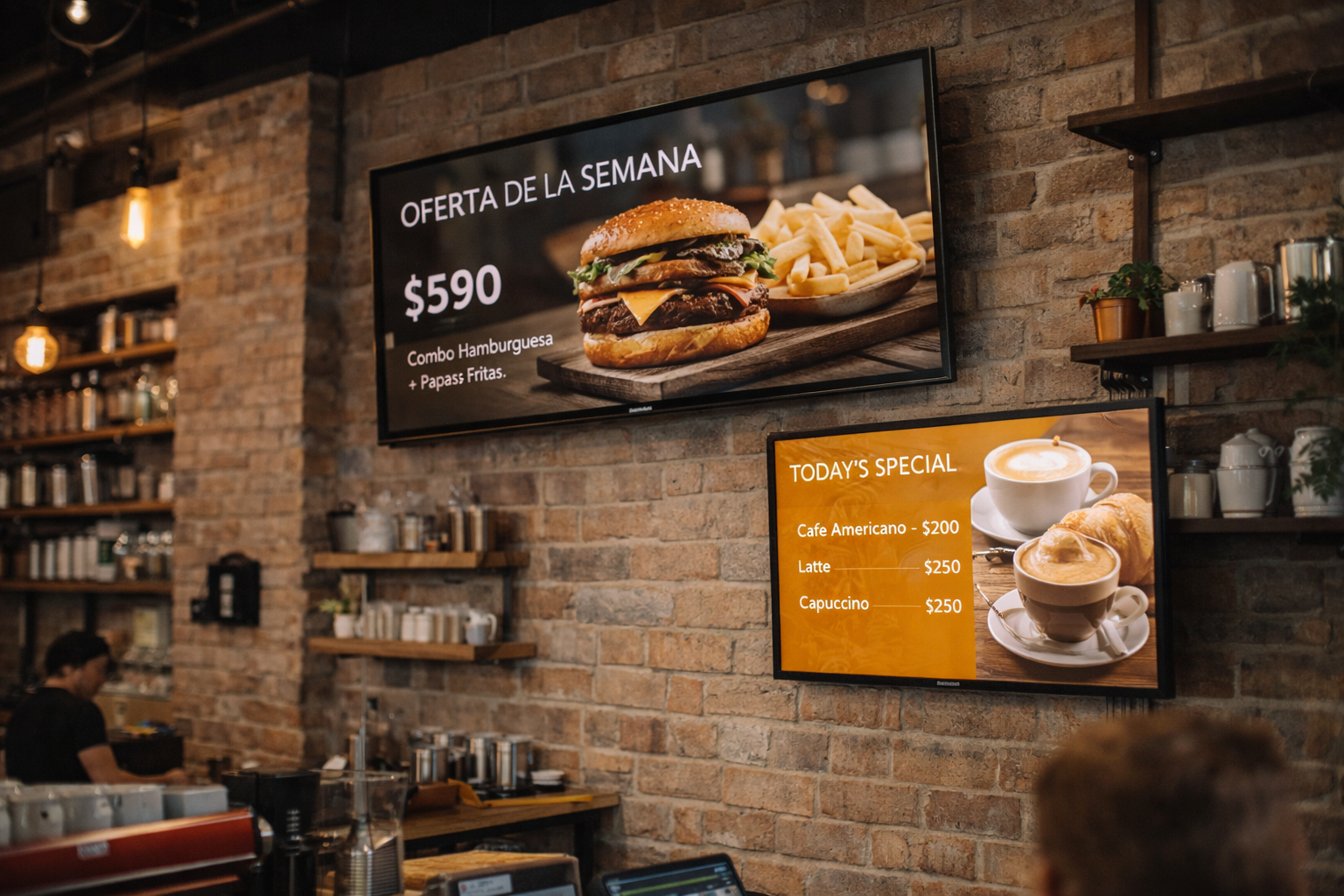 Cartelería en pantalla para el local